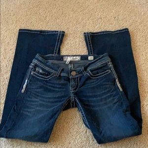 BKE Starlite dark wash flare jeans